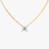 L.DIA 0.5ct 프린세스 옐로우 골드 목걸이