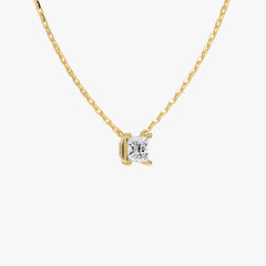 L.DIA 0.5ct 프린세스 옐로우 골드 목걸이