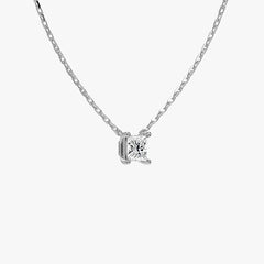 L.DIA 0.5ct 프린세스 화이트 골드 목걸이