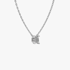 L.DIA 0.5ct 프린세스 화이트 골드 목걸이