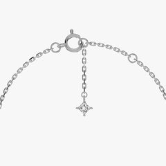 L.DIA 0.3ct 스퀘어 화이트 골드 팔찌