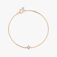 L.DIA 0.3ct 스퀘어 로즈 골드 팔찌