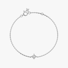 L.DIA 0.3ct 스퀘어 화이트 골드 팔찌