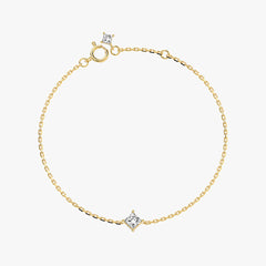 L.DIA 0.3ct 스퀘어 옐로우 골드 팔찌