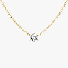 L.DIA 0.5ct 라운드 옐로우 골드 목걸이