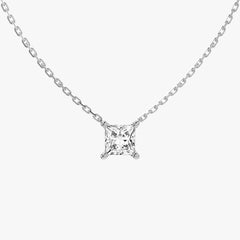L.DIA 1ct 프린세스 화이트 골드 목걸이