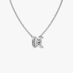 L.DIA 1ct 프린세스 화이트 골드 목걸이