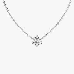 L.DIA 1ct 라운드 화이트 골드 목걸이