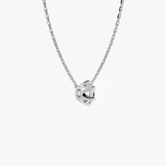 L.DIA 1ct 라운드 화이트 골드 목걸이