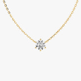 L.DIA 1ct 라운드 옐로우 골드 목걸이