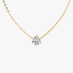 L.DIA 1ct 라운드 옐로우 골드 목걸이