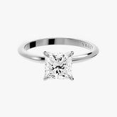 시그니처 프린세스 화이트 골드 링