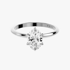 시그니처 오벌 화이트 골드 링