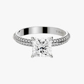 시그니처 프린세스 화이트 골드 파베 링