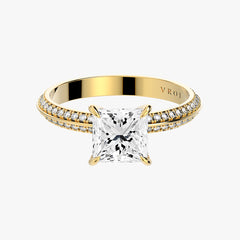 시그니처 프린세스 옐로우 골드 파베 링