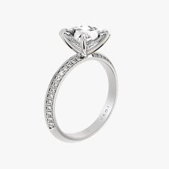 시그니처 프린세스 화이트 골드 파베 링