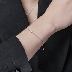 L.DIA 0.3ct 라운드 화이트 골드 팔찌