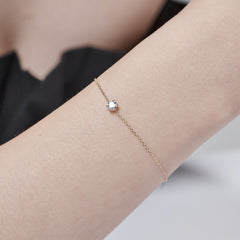 L.DIA 0.3ct 라운드 옐로우 골드 팔찌
