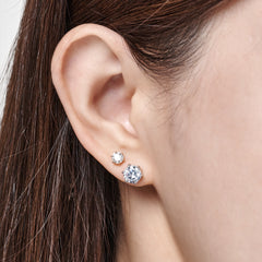 L.DIA 0.3ct 라운드 화이트 골드 귀걸이