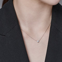 L.DIA 0.5ct 라운드 화이트 골드 목걸이