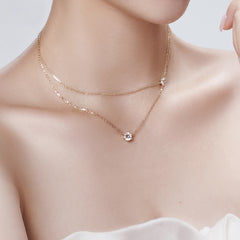 L.DIA 1ct 라운드 옐로우 골드 목걸이