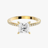 클래식 프린세스 옐로우 골드 파베 링