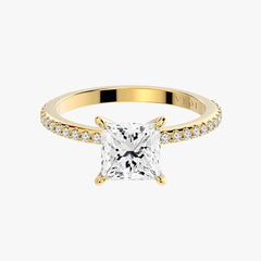 클래식 프린세스 옐로우 골드 파베 링