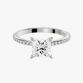 클래식 프린세스 화이트 골드 파베 링