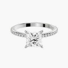 클래식 프린세스 화이트 골드 파베 링