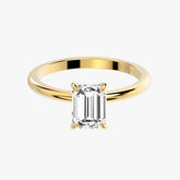 클래식 에메랄드 옐로우 골드 링