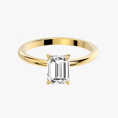 클래식 에메랄드 옐로우 골드 링