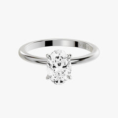 클래식 오벌 화이트 골드 링