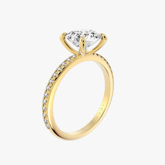 클래식 쿠션 옐로우 골드 파베 링