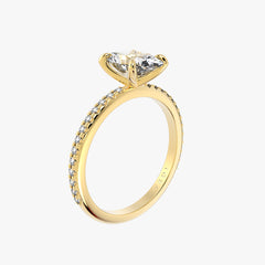 클래식 오벌 옐로우 골드 파베 링