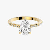 클래식 페어 옐로우 골드 파베 링