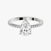 클래식 페어 화이트 골드 파베 링