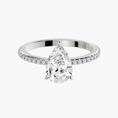 클래식 페어 화이트 골드 파베 링