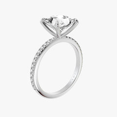 클래식 프린세스 화이트 골드 파베 링
