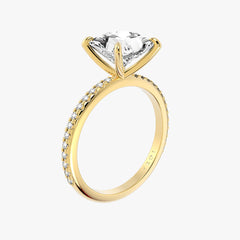 클래식 프린세스 옐로우 골드 파베 링