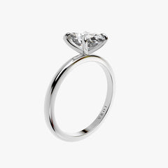 클래식 오벌 화이트 골드 링