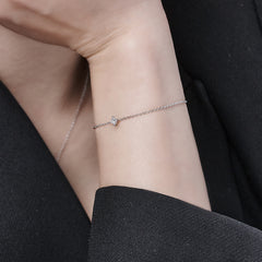 L.DIA 0.3ct 스퀘어 화이트 골드 팔찌