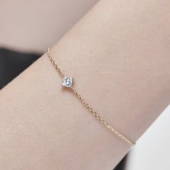 L.DIA 0.3ct 스퀘어 옐로우 골드 팔찌