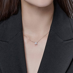 L.DIA 1ct 프린세스 화이트 골드 목걸이