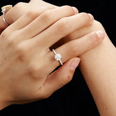 클래식 페어 옐로우 골드 파베 링