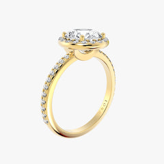 헤일로 라운드 브릴리언트 옐로우 골드 파베 링