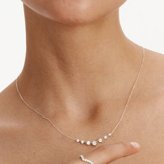 링크 테니스 화이트 골드 목걸이