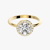 헤일로 라운드 브릴리언트 옐로우 골드 링