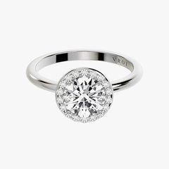헤일로 라운드 브릴리언트 화이트 골드 링