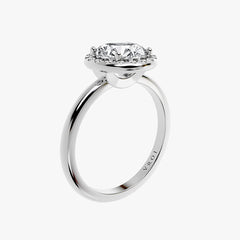 헤일로 라운드 브릴리언트 화이트 골드 링