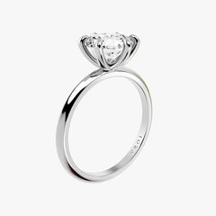 시그니처 라운드 브릴리언트 화이트 골드 링